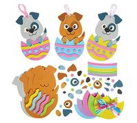 Baker Ross FX543 Dog Mix and Match Easter Egg Decoration Kits - Pack of 8, Kids Foam Easter Craft Decoration