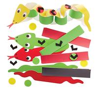 Baker Ross FX555 Snake Mix and Match Paper Chain Kits - Pack of 6, Paper Craft Decorations for Kids