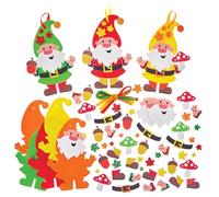 Baker Ross FX560 Autumn Gnome Mix and Match Decoration Kits - Pack of 8, Autumn Decoration Crafts for Kids