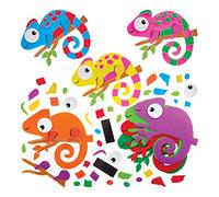 Baker Ross FX562 Chameleon Mix and Match Magnet Kits - Pack of 8, Animal Foam Craft Kit for Kids