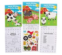 Baker Ross FX563 Farm Sticker Activity Books - Pack of 8, Sticker Book Party Bag Fillers for Kids