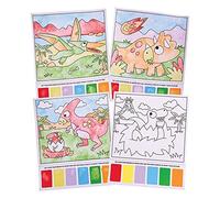 Baker Ross FX575 Dinosaur Magic Painting Kits - Pack of 10, Watercolour Painting Kit for Kids