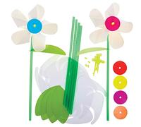 Baker Ross FX593 Daisy Windmill Kits - Pack of 6, Make Your Own Windmill Kits for Kids