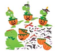 Baker Ross FX633 Terror Rex Dinosaur Mix and Match Decoration Kits - Pack of 8, Halloween Decoration Craft Kits for Kids