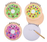 Baker Ross FX701 Doughnut Mini Notebook Kits - Pack of 5, Foam Arts and Crafts Kits for Kids, Blue,Green,Pink,Purple,White