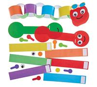 Baker Ross FX785 Rainbow Caterpillar Paper Chain Kits - Pack of 6, Paper Craft Decorations for Kids