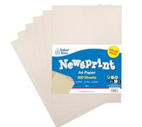 Baker Ross FX842 A4 Newsprint Paper Pack - Pack of 200 Sheets, 55gsm, Wrapping Paper, Packing Paper, Drawing, Craft Paper