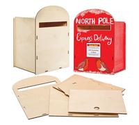 Baker Ross FX846 Post Box Kit - 1 kit, Wood Crafts for Kids to Paint and Decorate, 23cm x 23cm x 33cm