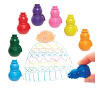 Baker Ross FX868 Snowman Crayons - Pack of 8, Christmas Party Bag Fillers and Stocking Fillers for Kids