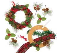 Baker Ross FX888 Artificial Christmas Wreath Making Kit - Christmas Craft Kits for Kids