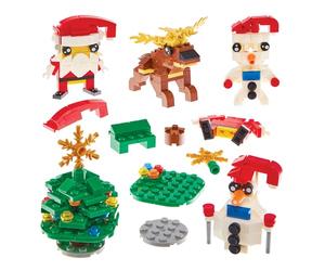 Baker Ross FX925 Christmas Building Brick Kits - Pack of 4, Christmas Party Bag Fillers and Stocking Fillers for Kids