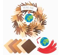 Baker Ross FX927 Diversity Handprint Wreath Class pack Kit - 1 kit, Arts and Crafts Kits for Kids, School Crafts