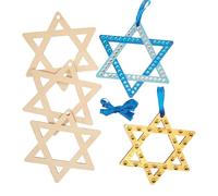 Baker Ross FX940 Star Of David Wooden Decorations - Pack of 10, Religious Education Arts and Crafts Kits for Kids