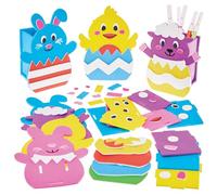 Baker Ross FX968 Easter Pen Pot Kits - Pack of 4, Easter Foam Craft Kits for Kids