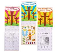 Baker Ross FX977 Holy Week Sticker Activity Books - Pack of 8, Christian Sticker Books for Kids