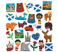 Baker Ross FX991 Scotland Foam Stickers - Pack of 150, Scottish Stickers for Kids Crafts and Cards