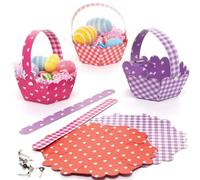 Baker Ross Heart Basket Craft Kits - Pack of 8, Valentine's Arts and Craft for Kids (FC477)