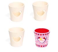 Baker Ross Heart Ceramic Tealight Holders - Box of 4, Valentines Days Crafts (EF371)