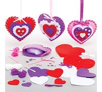Baker Ross Heart Decoration Sewing Kits - Pack of 3, Valentines Days Crafts (AT355)