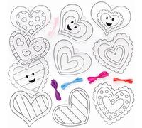 Baker Ross Heart Suncatcher Decorations - Pack of 10, Valentine's Suncatcher Kits for Kids (FC476)