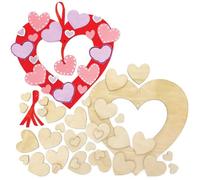 Baker Ross Heart Wooden Wreath Kits - Pack of 2, Valentine's Wreath Woodcraft Kits (FC432)