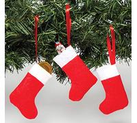 Baker Ross Mini Felt Christmas Stockings (Pack of 8), Perfect for Christmas Crafts and Decorations, Ideal for School, Home Crafting, Craft Groups and More