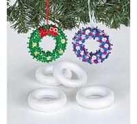 Baker Ross Mini Polystyrene Craft Rings Value Pack for Kids Arts and Crafts - Ideal for Model Making, Crafting, Gifts, Keepsakes and More (Pack of 10)