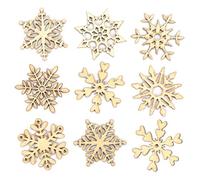 Baker Ross Mini Snowflake Christmas Wooden Shapes, for Christmas Cards Craft and Decorations (Pack of 45)