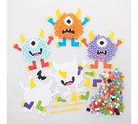 Baker Ross Monster Pom Pom Art Kits - Pack of 5, Halloween Craft Kits for Kids, Kids Make Your Own Halloween Decorations (FE656)