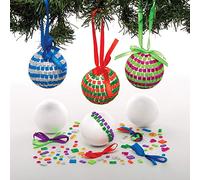 Baker Ross Mosaic Bauble Kits, Christmas Arts and Crafts (Pack of 4)