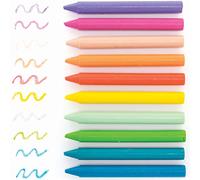 Baker Ross Pastel Chunky Wax Crayons - Per 3 boxes, Art Supplies for Kids (FC331) Easy-Grip Colouring Crayons Perfect for Toddlers Hands, Ideal for Kids