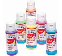Baker Ross Pastel Pouring Acrylic Paint Set - Pack of 6, Paint for Kids (FC334)