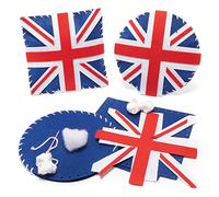 Baker Ross PJ117 Union Jack Cushion Sewing Kit for VJ Day 80th Anniversary - Pack of 2, British Themed Craft Sewing Set
