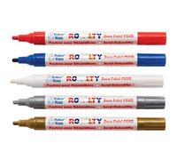 Baker Ross PJ122 Red White and Blue Multi Purpose Deco Paint Pens - Pack of 5, Royalty Themed Pens for Crafts