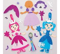 Baker Ross Snow Princess Mix & Match Decoration Kits, Christmas Arts and Crafts (Pack of 6)
