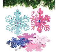 Baker Ross Snowflake Spiral Decorations - Pack of 12, Kids Christmas Decoration Craft Kits (AX411)