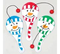 Baker Ross Snowman Biff Bats - Pack of 6, Christmas Party Bag Toys and Gifts (AF827)