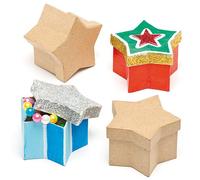 Baker Ross Star Shaped Paper Mache Boxes for Children to Decorate (Pack of 10)
