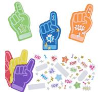 Baker Ross VC133 Mini Foam Finger Kits - Pack of 8, Supporter Foam Finger Crafts