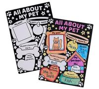Baker Ross VC173 All About My Pet Fuzzy Art Posters - Pack of 5, Colour-in Pet Fact Posters