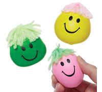 Baker Ross VC186 Smiley Stretch Squeeze Balls - Pack of 5, Sensory Smiley Stress Balls