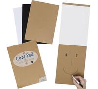 Baker Ross VC194 A4 Card & Paper Drawing Pad 60 Pages - Each, Mixed Colour Art Pad