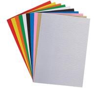 Baker Ross VC207 A4 Corrugated Coloured Card 160gsm - Pack of 10, Corrugated Craft Card Sheets