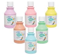 Baker Ross VC242 Pastel Acrylic Paints Pack - Pack of 6, Pastel Acrylic Craft Paint