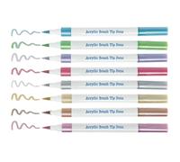 Baker Ross VC264 Pearlised Acrylic Porcelain & Deco Brush Tip Pens - Pack of 8, Pearlised Brush Tip Paint Pens