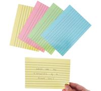 Baker Ross VC268 A6 Ruled Index Cards - Pack of 200, Coloured Ruled Study Cards