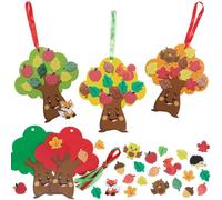 Baker Ross VC311 Autumn Tree Mix & Match Decoration Kits Pack of 6, Autumn Tree Craft kit, Foam Autumn Craft