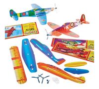 Baker Ross W314 Flying Gliders Party Bag Fillers, Kids Plane Toys, Assorted, One Size (Pack of 6) Classic World War II Flying Plane Glider