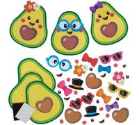 Baker Ross WA101 Avocado Mix & Match Magnet Kits - Pack of 8, Fun Foam Kits for Creative Crafting