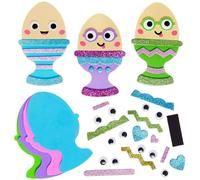 Baker Ross WA125 Egg Cup Mix & Match Magnet Kits - Pack of 8, Fun Foam Craft Kits for Easter Magnets